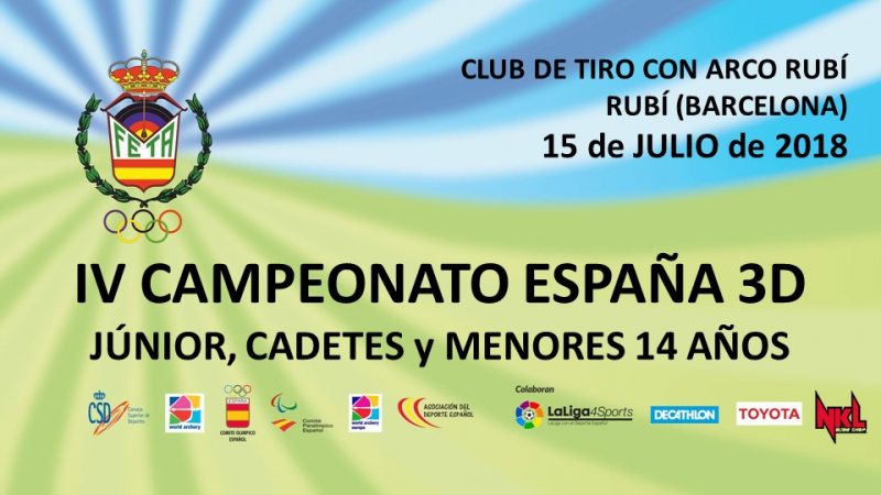 CAMPEONATO DE ESPAÑA DE 3D JÚNIOR, CADETES Y <14 AÑOS 2018  - Inscríbete