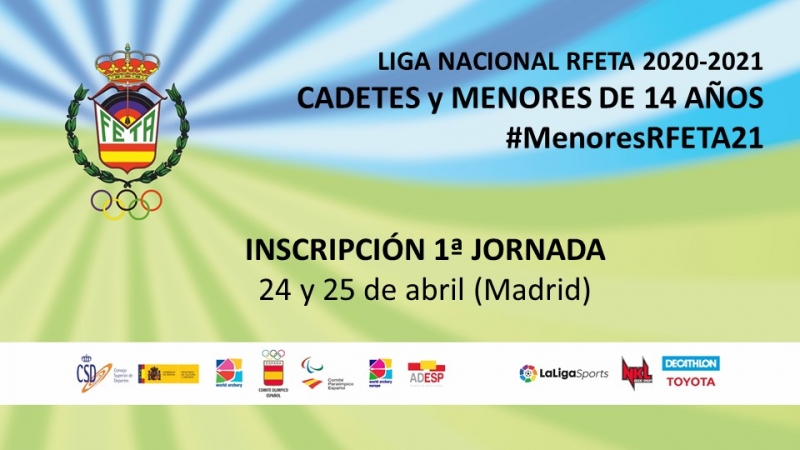 1ª JORNADA LIGA NACIONAL RFETA CADETES Y MENORES DE 14 AÑOS 2020-2021 - Inscreva-se